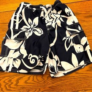 Boys Old Navy Navy & White Floral Board Shorts